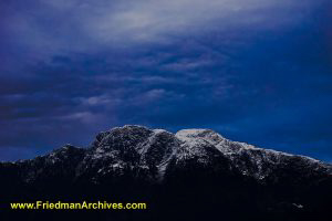 Snow-capped Mountain at Night