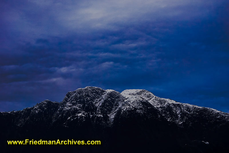 Snow-capped Mountain at Night