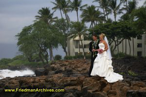 Bride and Groom on Rocks