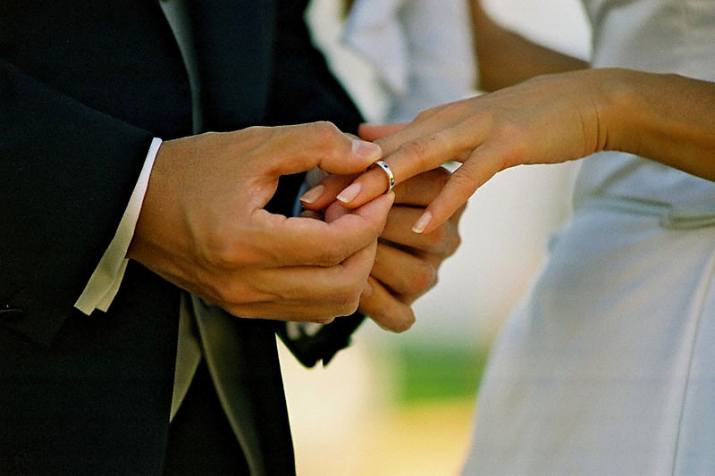 Wedding Sampler Wedding Ring on Finger