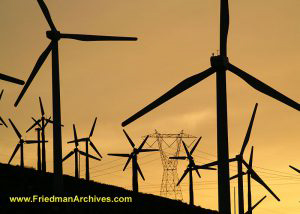 Windmills and Power Pole