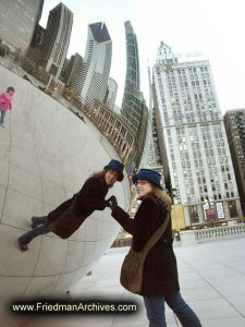 Woman at Cloud Gate Statue