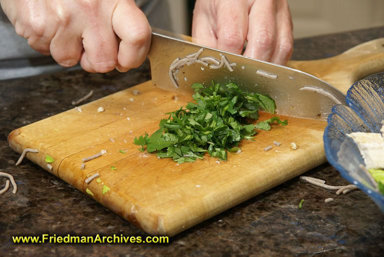 Chopping Cilantro The Friedman Archives Stock Photo Images by Gary